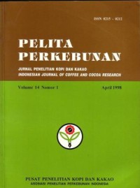 PELITA PERKEBUNAN   Volume 14  Nomor 1   April   1998