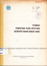 Standar penentuan tajuk entri dan deskripsi bahan bukan buku