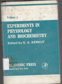 Experiments in Physiology and Biochemistry. Vol.5