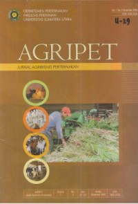 Agripet Jurnal Agribisnis Pertanian Vol. 1 No. 3 Agustus 2005