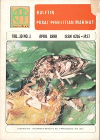 BULETIN PUSAT PENELITIAN MARIHAT VOL. 10 NO. 1 APRIL 1990