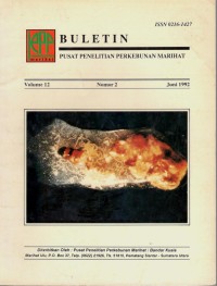 Buletin Pusat Penelitian Perekebunan Marihat Volume.12  Nomor. 2  Juni 1992