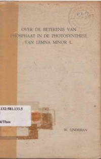 Image of Over de betekenis van phosphaat in de photosynthese van Lemna minor L.