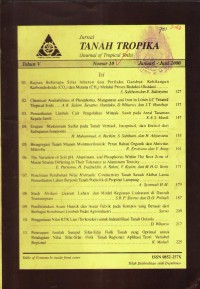 Image of Jurnal Tanah Tropika (Journal of Trofical Soils) Tahun V Nomor 10 Januari-Juni 2000