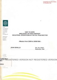 Image of Visit to IOPRI and study of post-harvest industrial operations in the oil palm sector. Mission from 20/06/l994.