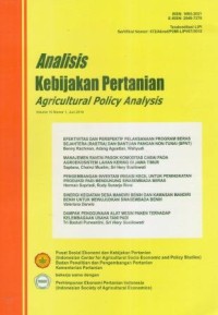 Analisis Kebijakan Pertanian Vol. 16 No. 1 Juni 2018