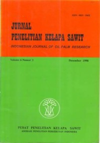 Jurnal Penelitian Kelapa Sawit Volume 6 Nomor 3 Desember 1998