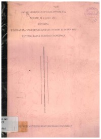 Undang-Undang Republik Indonesia Nomor 12 Tahun 1994 tentang Perubahan atas Undang-Undang Nomor 12 Tahun 1985 tentang Pajak Bumi dan Bangunan