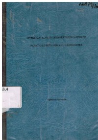 Lipase Catalyzed Transesterification : of Plant Oil with dialkyl carbonates.