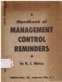 Handbook of management control reminders