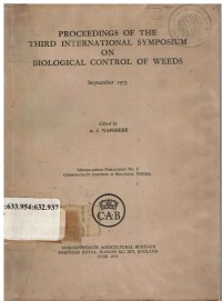 Proceedings of the Third International Symposium on Biological Control of Weeds. September 1973