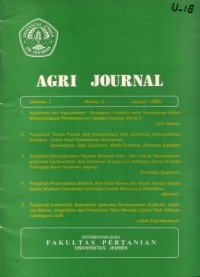 Agri Journal Volume.10 (1) Januari-Juni 2005