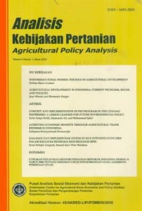 Analisis Kebijakan Pertanian (Agricultural Policy Analysis) Volume 6 Nomor 1 Maret 2008