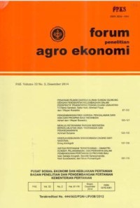 Forum Penelitian Agro Ekonomi Volume 32 No. 2 Desember 2014