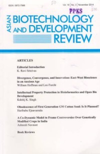 Asian Biotechnology and Development Review Vol. 16 No. 3 November 2014