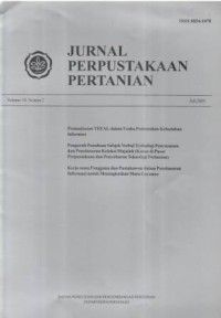 Jurnal Perpustakaan Pertanian Volume 10 Nomor 2 Juli 2001