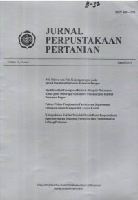 Jurnal Perpustakaan Pertanian Volume 12 Nomor 1 Januari 2003