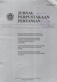 Jurnal Perpustakaan Pertanian Volume 13 Nomor 1 Januai 2004