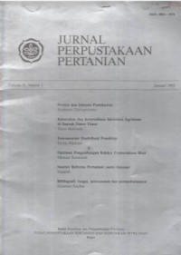 Jurnal Perpustakaan Pertanian Volume II Nomor 1 Januari 1993