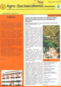 Agro-Socioeconomic Newsletter Vol. 08 No. 1 April 2015