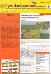 Agro-Socioeconomic Newsletter Vol. 08 No. 2 August 2015