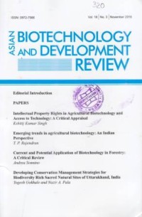 Asian Biotechnology and Development Review Vol. 18 No. 3 Nov 2016