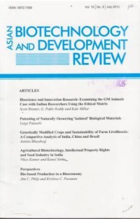 Asian Biotechnology and Development Review Vol. 15 No. 2 July 2013