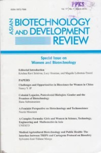 Asian Biotechnology and Development Review Vol. 17 No. 1 March 2015