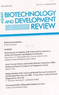 Asian Biotechnology and Development Review Vol. 17 No. 3 November 2015