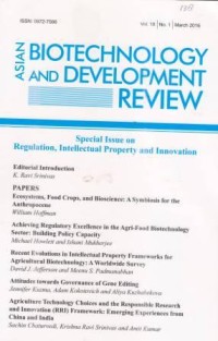 Asian Biotechnology and Development Review Vol. 18 No. 1 March 2016