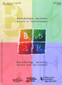 Biotechnologie, Agronomie Societe et Environnement Volume 22 No 2 Tahun 2018