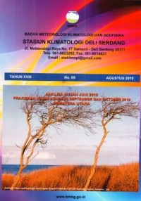 Badan Meteorologi Klimatologi dan Geofisika Deli Serdang Tahun XVIII No. 09  AGUSTUS 2018