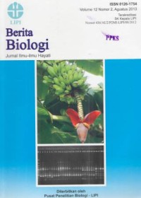 Berita Biologi Jurnal Ilmu - ilmu Hayati Volume 12 Nomor 2 Agustus 2013