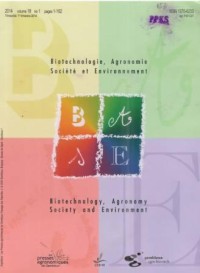 Biotechnologie, Agronomie Societe et Environnement Volume. 18 No. 1  Tahun 2014