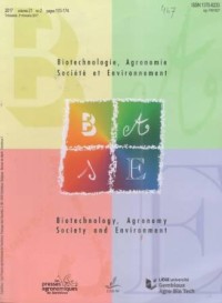 Biotechnologie, Agronomie Societe et Environnement Volume 21 No 2 Tahun 2017