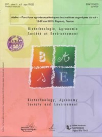 Biotechnologie, Agronomie Societe et Environnement Volume 21 No 3 Tahun 2017