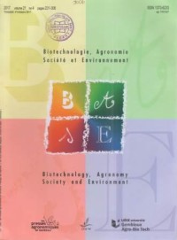 Biotechnologie, Agronomie Societe et Environnement Volume 21 No 4 Tahun 2017