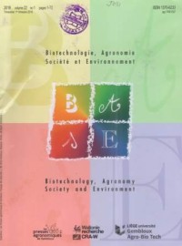 Biotechnologie, Agronomie Societe et Environnement Volume 22 No 1 Tahun 2018