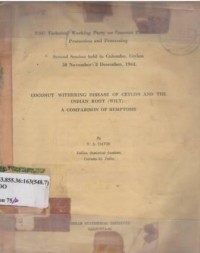 Coconut withering discase of Ceylon  30 November - 8 December, 1964