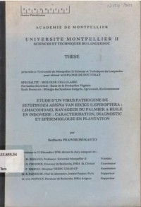 Etude D'un virus pathogene de setothosea asigna van eeckle (lepidoptera : limacodidae), ravageur du palmier a huile en Indonesie : caracteristic ett epidemiologie en plantation