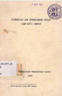 Fermentasi dan Pengeringan Coklat (dan Kopi) Rakyat