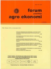 Forum Penelitian Agro Ekonomi Volume 30 No. 2 Desember 2012