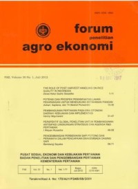 Forum Penelitian Agro Ekonomi Volume 30 No. 1 Juli 2012