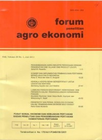 Forum Penelitian Agro Ekonomi Volume 29 No. 1 Juli 2011