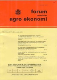 Forum Penelitian Agro Ekonomi Volume 29 No. 2 Desember 2011