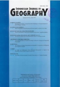 Indonesian Journal of Geography Volume. 45 No. 1 June 2013