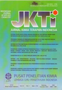 Jurnal Kimia Terapan Indonesia (JKTI) Volume. 15 No. 2 Desember 2013