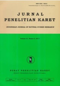 Jurnal Penelitian Karet Volume 31 Nomor 2 Tahun 2013