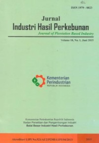 Jurnal Industri Hasil Perkebunan Volume 10 No. 1 Juni 2015