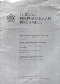 Jurnal Perpustakaan Pertanian Volume III Nomor 1 Januari 1994